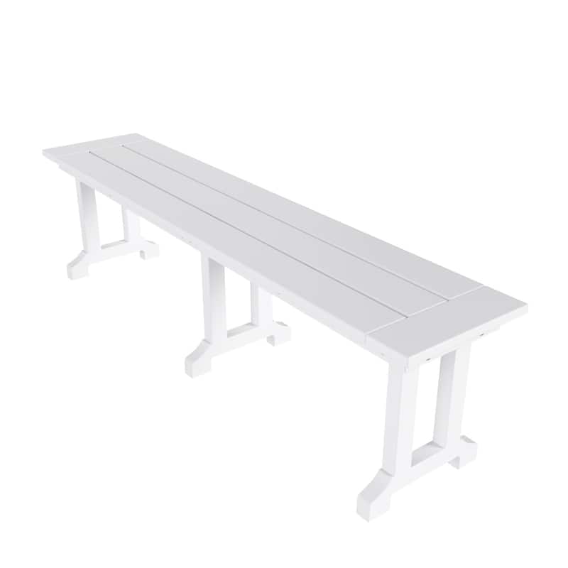 Laguna Hdpe All Weather Outdoor Patio Dining Set with Rectangle Table, Arm Chairs, and Bench (6-Piece Set)