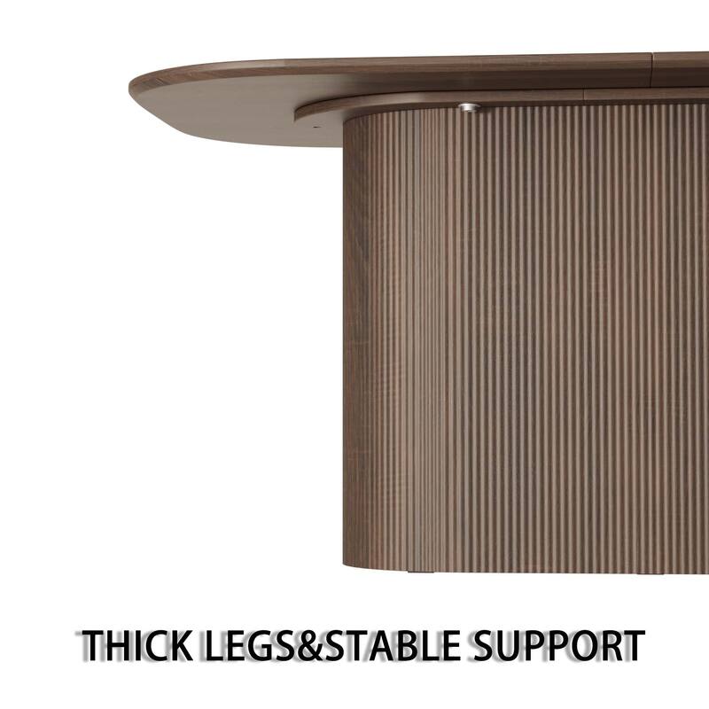 7-Piece Modern Dining Table Set, Kitchen Table Set with 6 Armless Leather Chairs & C-shaped Base for Dining Room