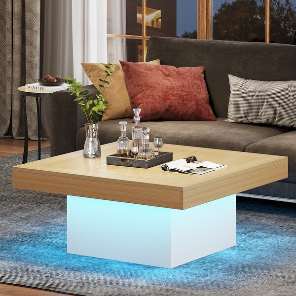 Square coffee table light wood sale