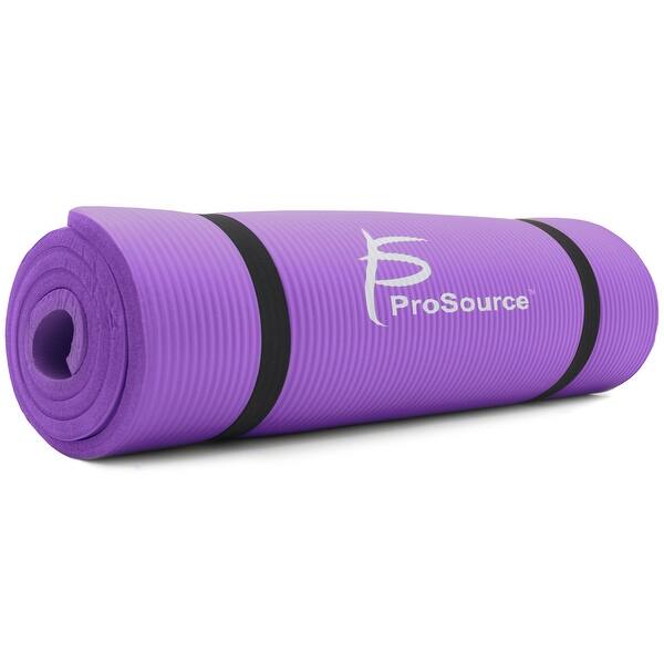 Shop Prosourcefit Extra Thick Yoga Pilates Mat High Density Comfort Foam With Carrying Strap Purple 71 L X 24 W X 1 2 H Overstock 21587855