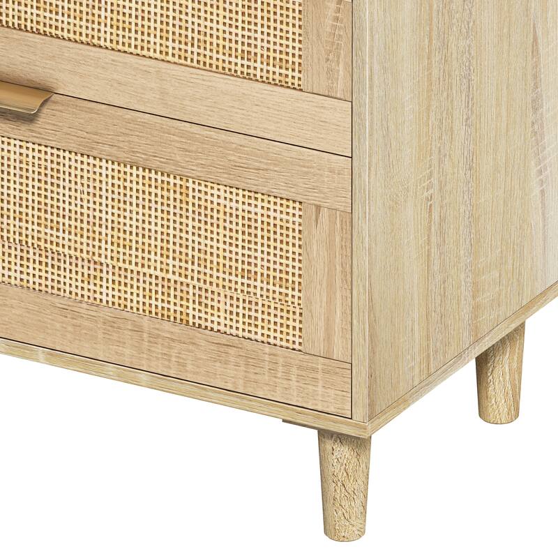 Rattan Dresser with Drawers, 6 Drawer Dresser