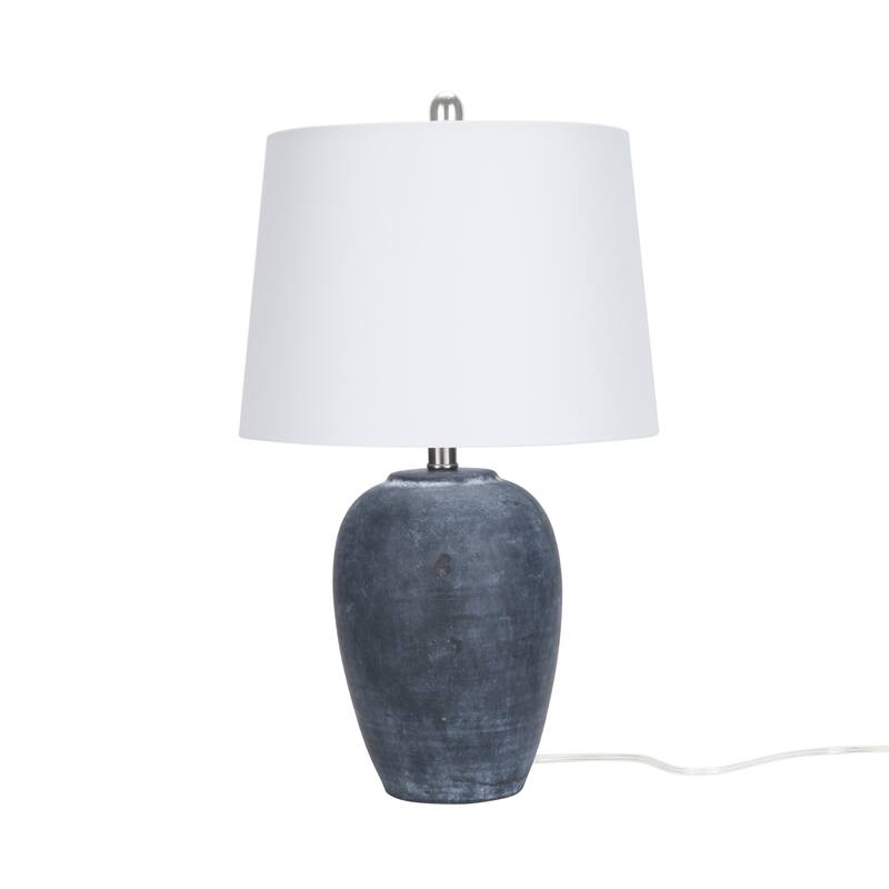 Nourison 23" Unglazed Ceramic Jar Table Lamp - Black