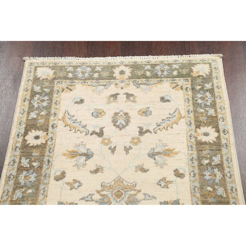 Floral Vegetable Dye Peshawar Chobi Oriental Runner Rug Hand-knotted - 2'7" x 10'0"