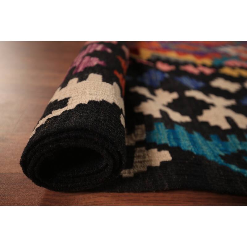 Reversible Kilim Oriental Area Rug Flatweave Home Decor Wool Carpet - 8'9" x 11'4"