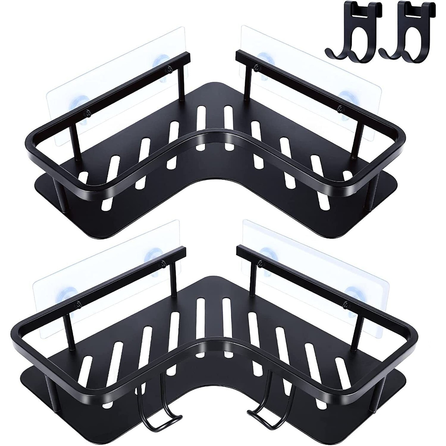Corner shower sales caddy with hooks