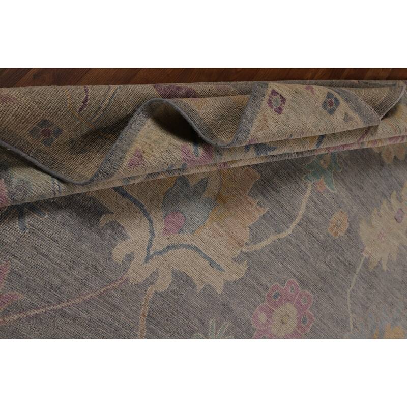 Grey Oriental Oushak Turkish Large Area Rug Handmade Wool Carpet - 10'0"x 13'7"