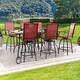 preview thumbnail 20 of 24, Patio Festival 9-Piece Outdoor Bar Height Swivel Dining Set