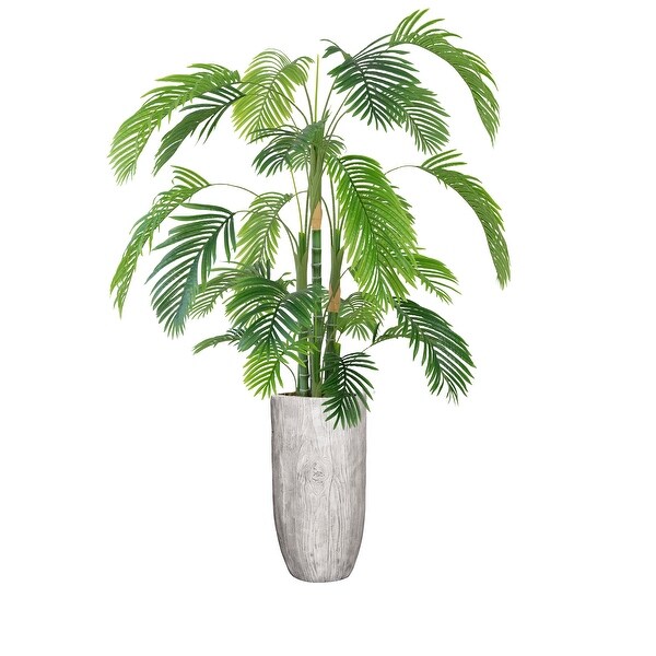 Vintage Home 107.5-in Silver Artificial Palm Artificial Tree at Lowes.com