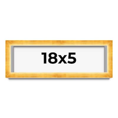 18x5 IN Shadow Box Frame Gold | 1.625 Inches Deep Real Wood