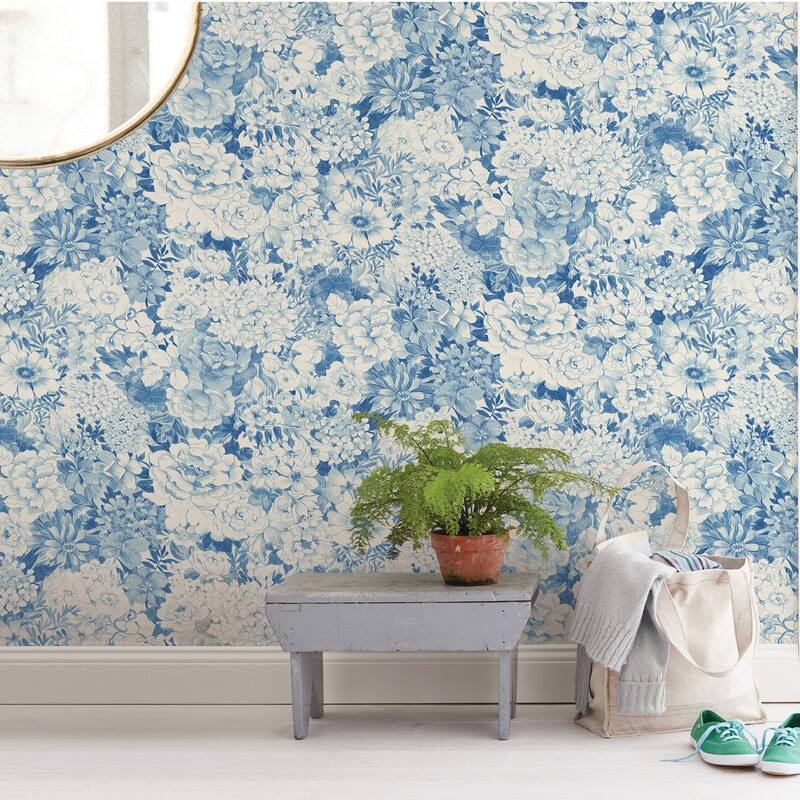 NuWallpaper Indigo Empress Garden Peel & Stick Wallpaper - 216in x 20.5in x 0.025in