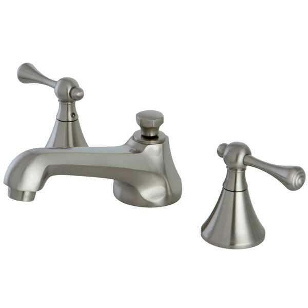 Kingston Brass KS447.BL 1.2 GPM Widespread Bathroom Faucet with Pop-Up Drain Assembly and Metal Handles