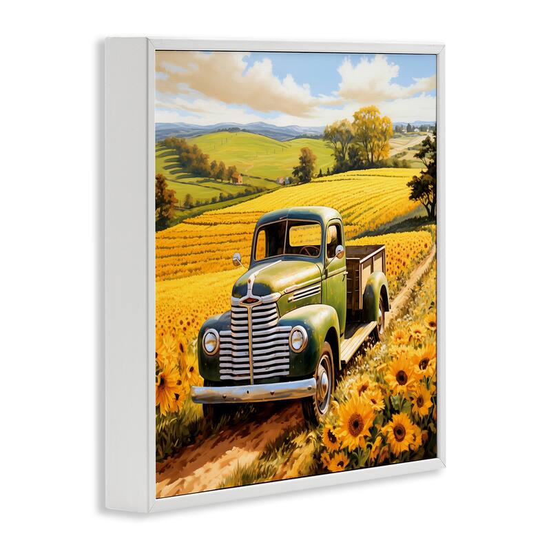 Stupell Truck Through Sunflower Field Framed Giclee Art Design By Heidi Kuntz