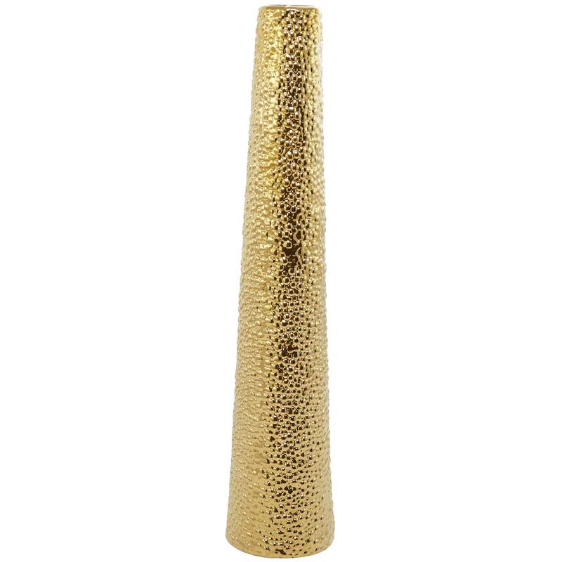 Minimalist Ceramic Modern Tall Vase with Bubble Texture - Silver, Black, Gold, White