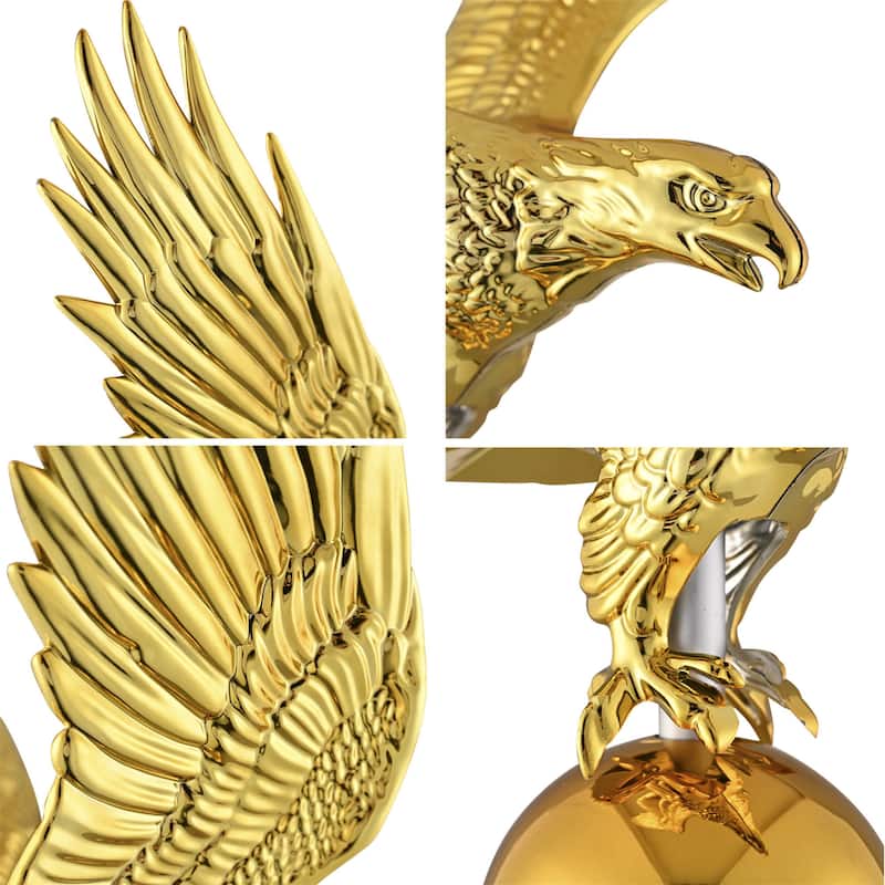 Flagpole 14" Eagle Topper Finial Ornament Telescopic Pole Yard Outdoor
