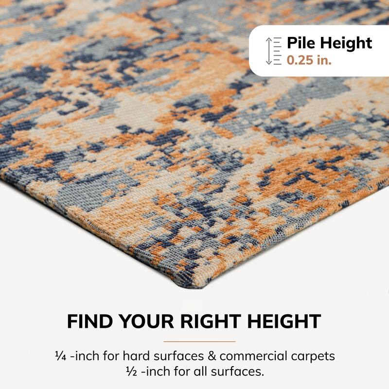 Jani 36"x48" Rug'd Chair Mat-Rug Style Office Chairmat for Carpet & Hard Floors| 0.25" Thick |Non-Slip, Foldable Desk Chair Mat