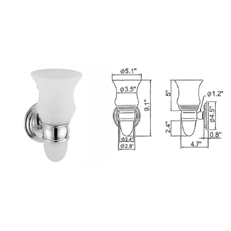 Bentley Solid Brass Wall Sconce with Frosted Glass & Nightlight Option