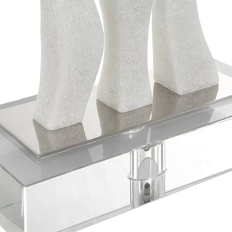 Abstract Wavey Rice Stone Sculpture - 26.75" - White