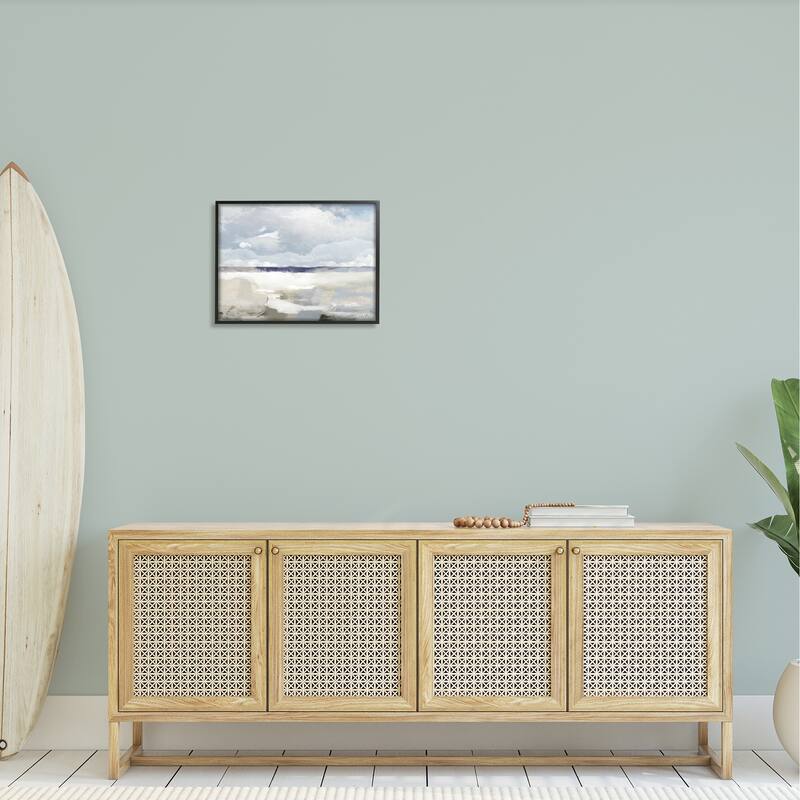 Stupell Layered Abstract Beach Scenery Distant Land Clouds Framed Wall Art, Design by Sophie 6 - Multi
