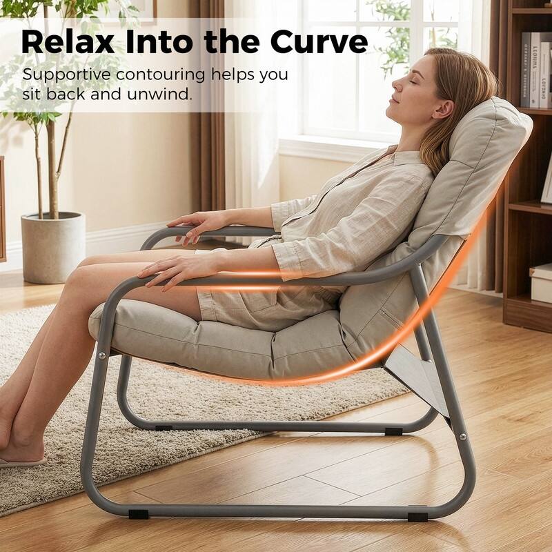 Modern Indoor/Outdoor Lounge Chair and Ottoman with Thick Cushion for Living Room