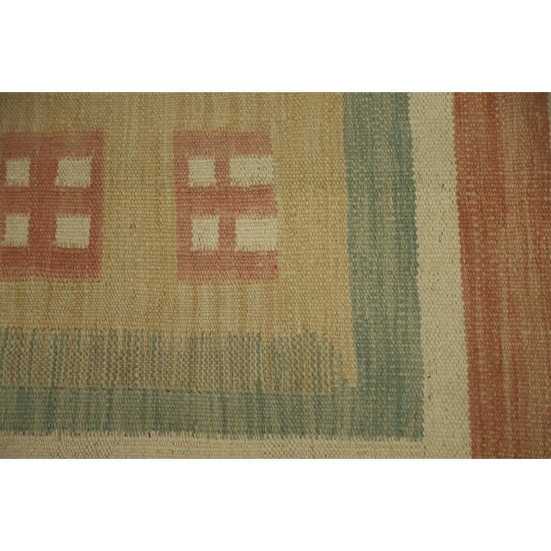 Hand Woven Oriental 100% Wool Carpet Southwestern Modern Multi-Colored Kilim Area Rug - 7' 10'' X 5' 4''