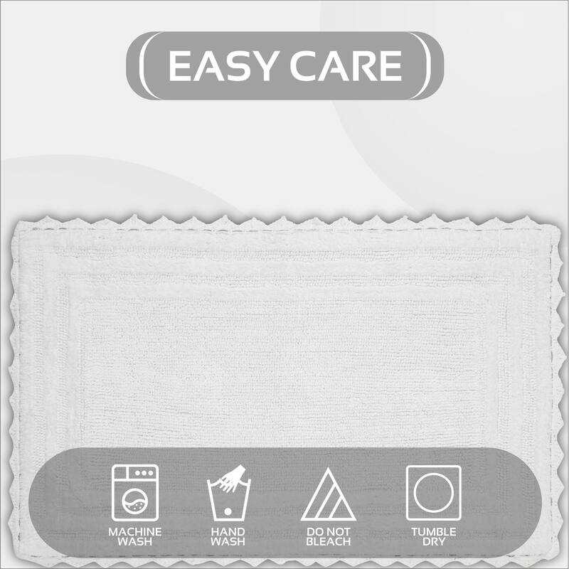 Better Trends Bath Rugs Set 100% Cotton Soft & Water Absorbent Tufted Bathroom Rug for Shower, Sink Bath Mats Lilly Crochet