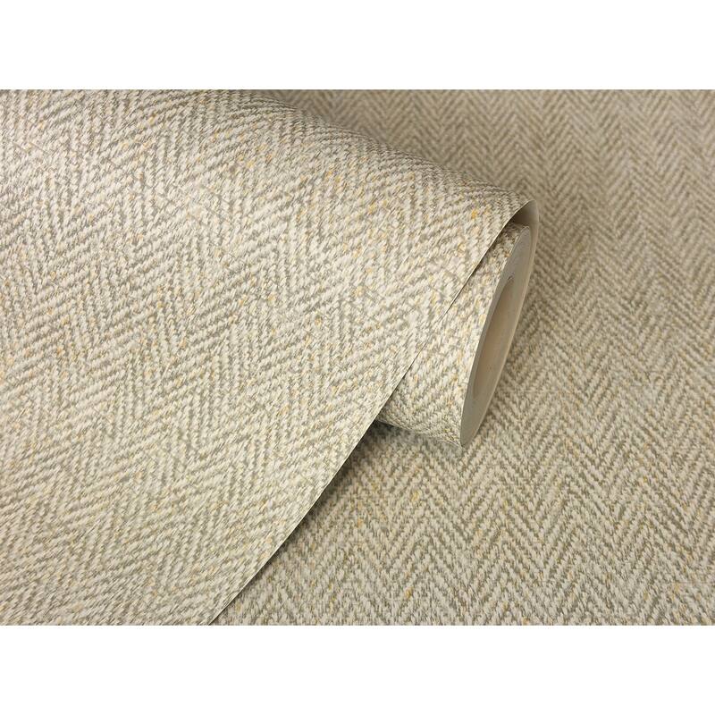 Fine Decor Theo Light Brown Chevron Wallpaper