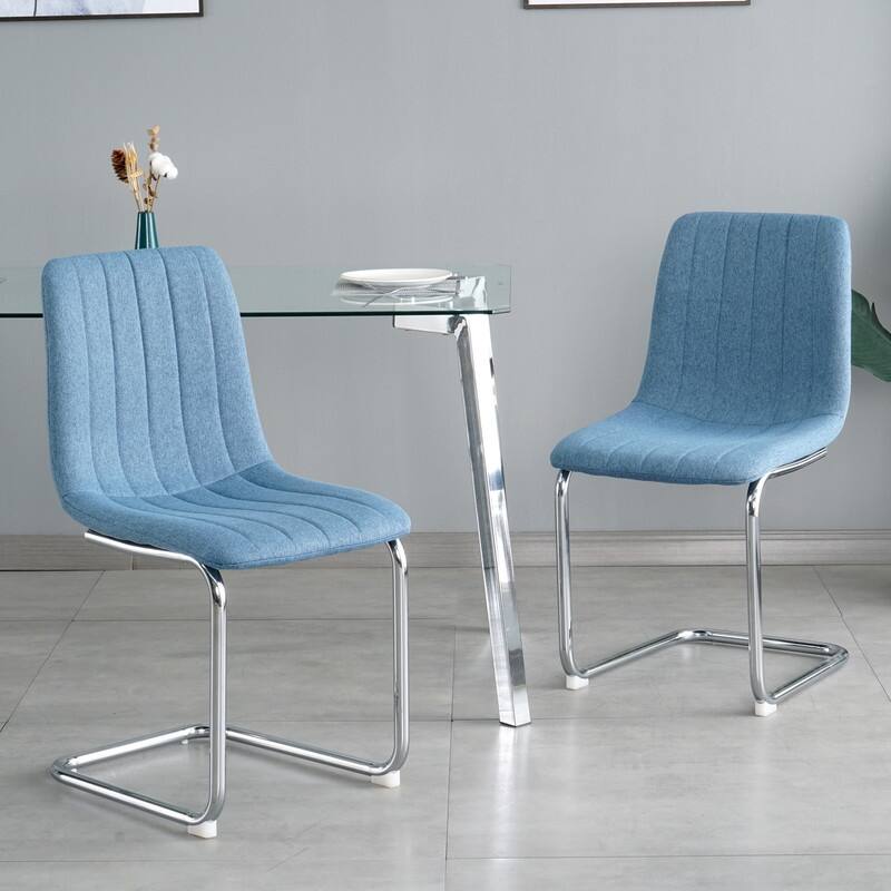 Modern/Simple Dining Chairs with Sliver Metal Base Set of 4