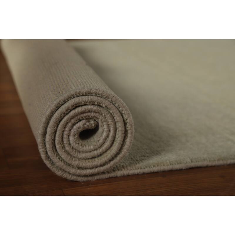 Hand Knotted Oriental 100% Wool Carpet Modern Solid Green Gabbeh Runner Rug - 9' 8'' X 3' 2''