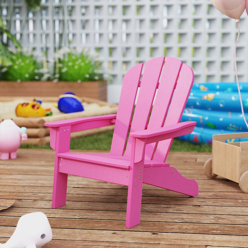 Gymax 2PCS Kid's Adirondack Chair All-Weather HDPE Toddler Lawn Chair