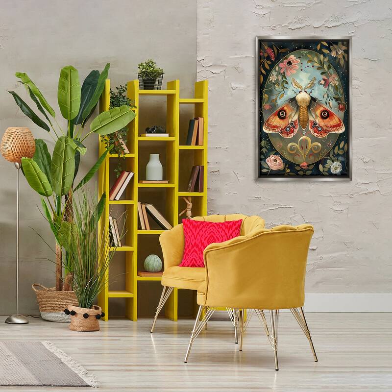 Stupell Ornate Bordered Victorian Moth Framed Floater Canvas Wall Art Design By The Dutch Lady