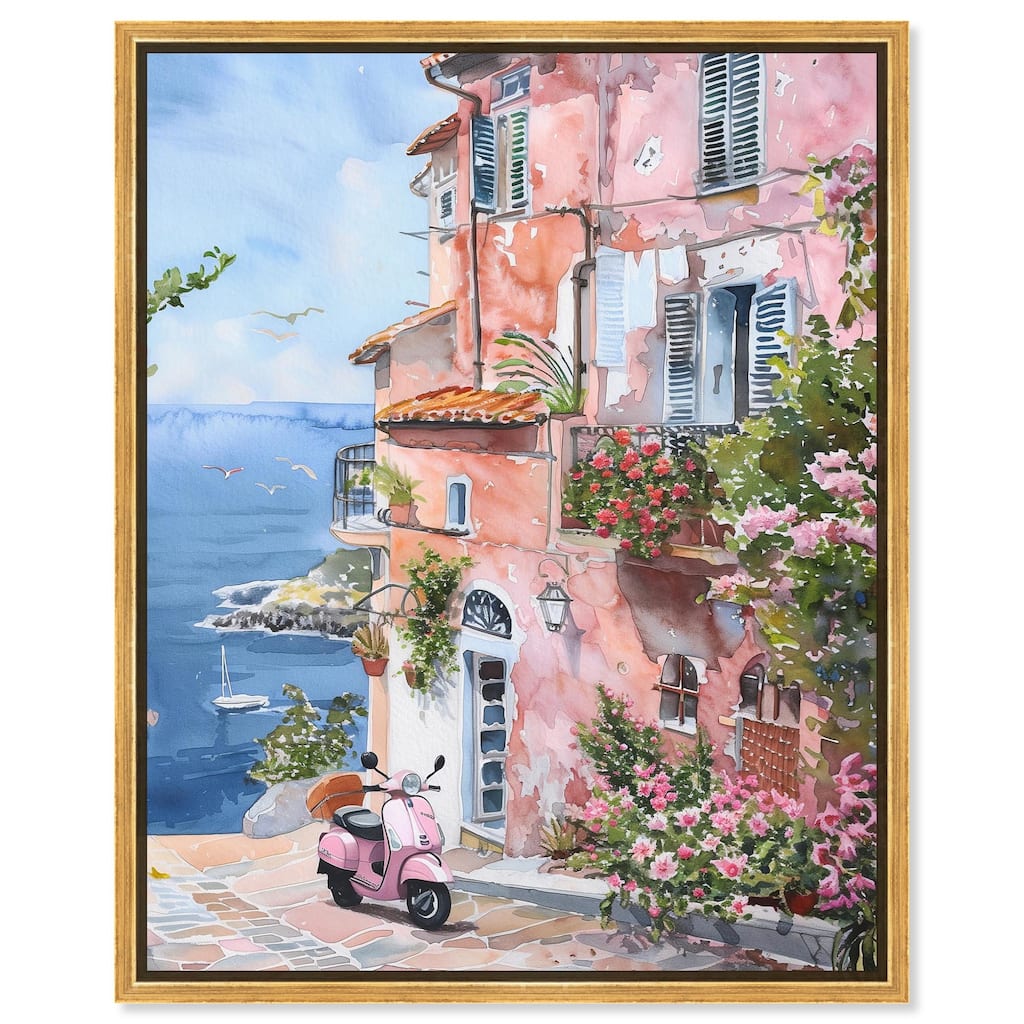 Lush Coastal Villa II Canvas by Art Remedy