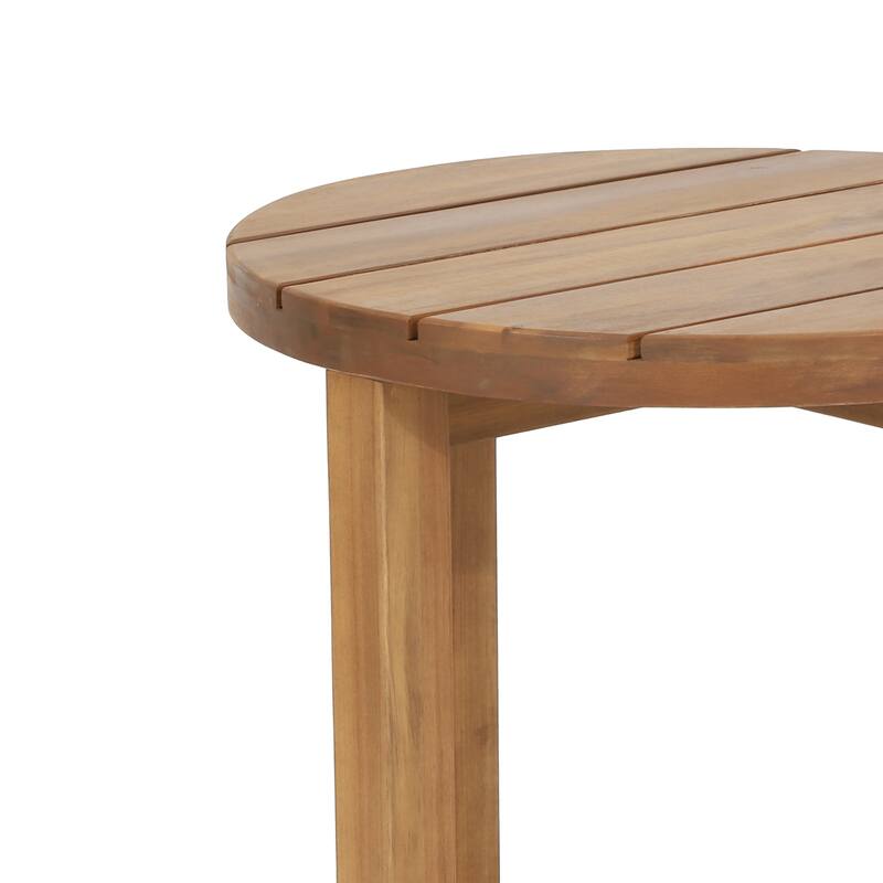 Hamel Outdoor Acacia Wood Circular Side Table by Christopher Knight Home
