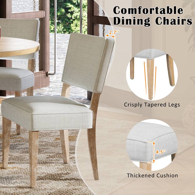 5-Piece Round Dining Table Set with 4 Upholstered Chairs, Triangular Base Kitchen Table for Small Space and Dining Room