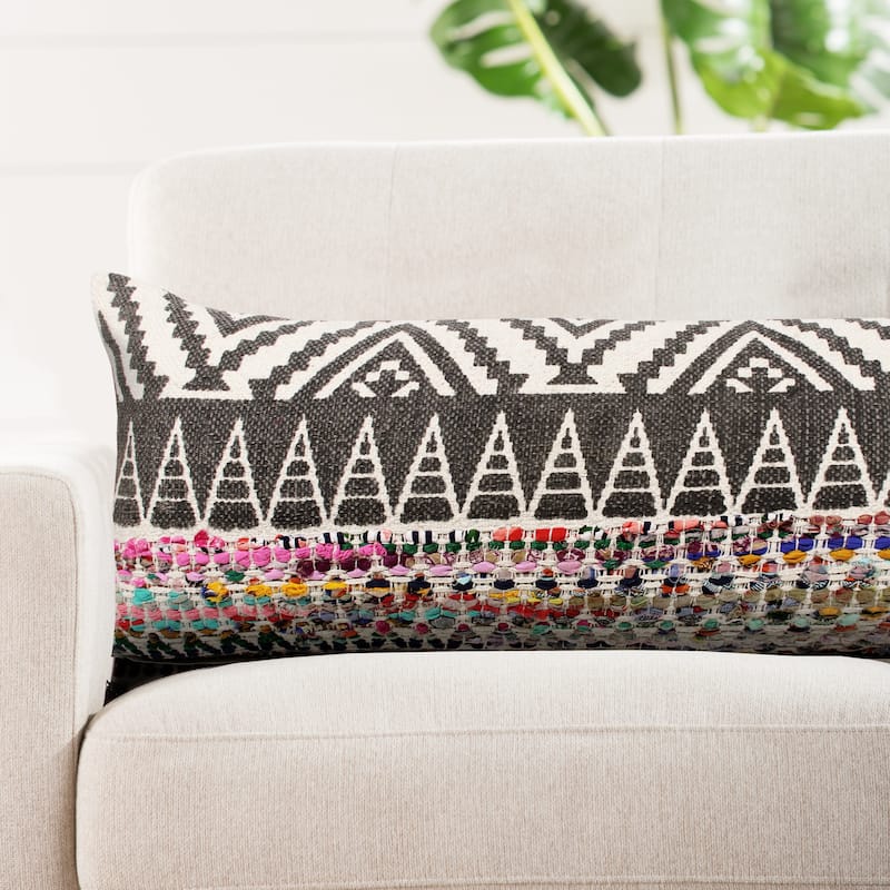 Sevita Boho Geometric Throw Pillow - Accent - 14" x 36" - Polyester - Multi - Single