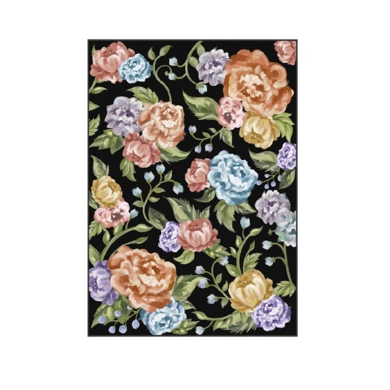 HomeRoots Floral Traditional Rectangle Area Rug