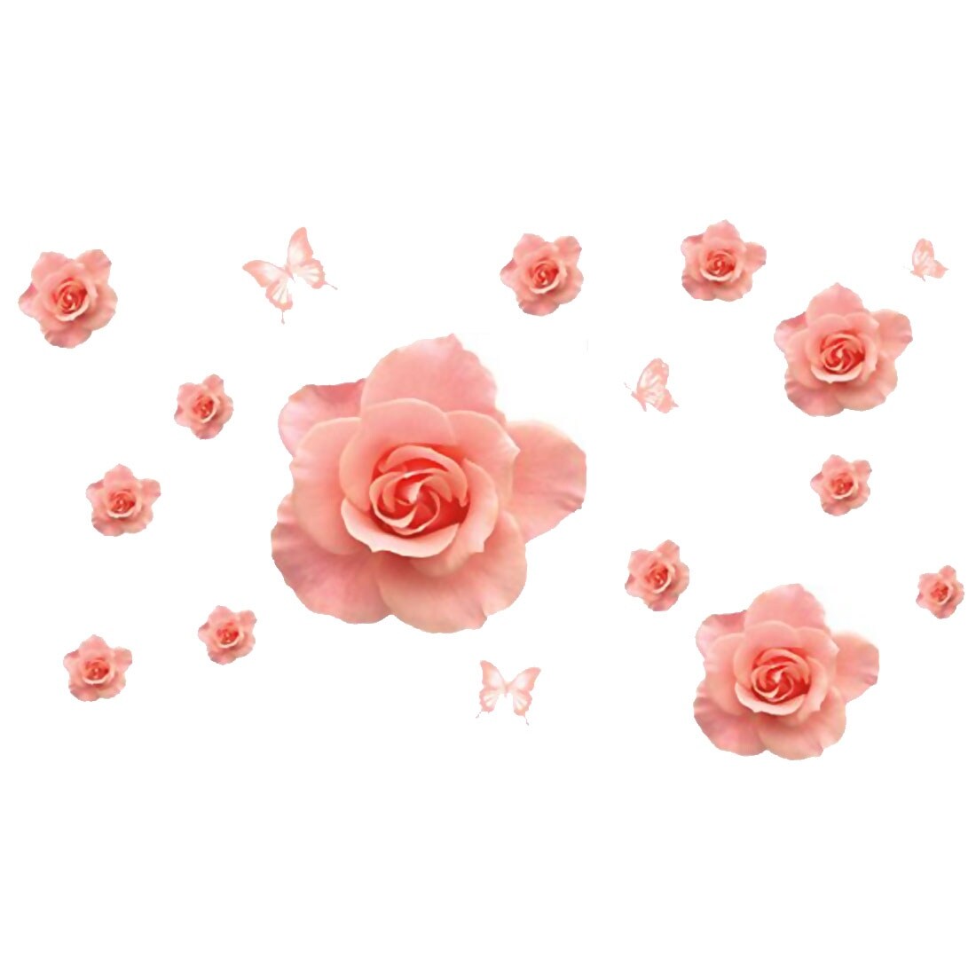 Shop 3d Rose Pattern Self Adhesive Removable Wall Sticker Paper