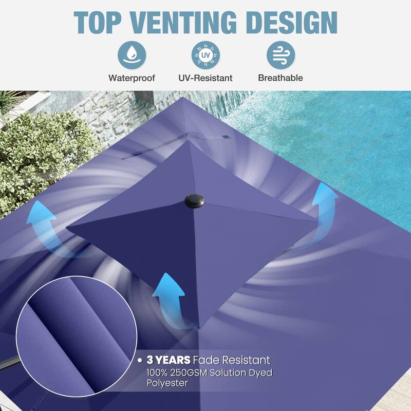 VredHom 10x10 FT Outdoor Patio Cantilever Offset Umbrella 360 degrees Rotation