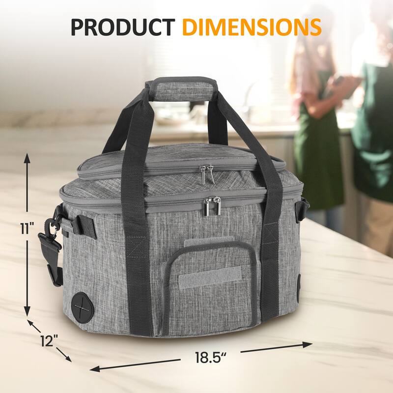 Slow Cooker Carrying Bag Fit for 6-8QT Slow Cooker, Grey
