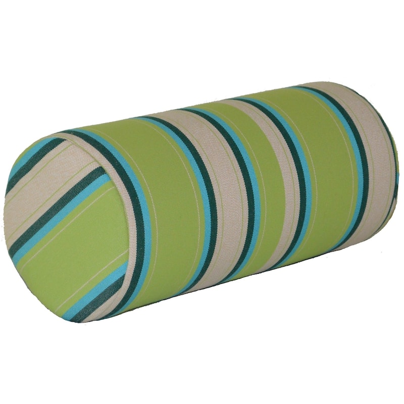 Bolster Pillow - 7" x 18" - Lime Stripe