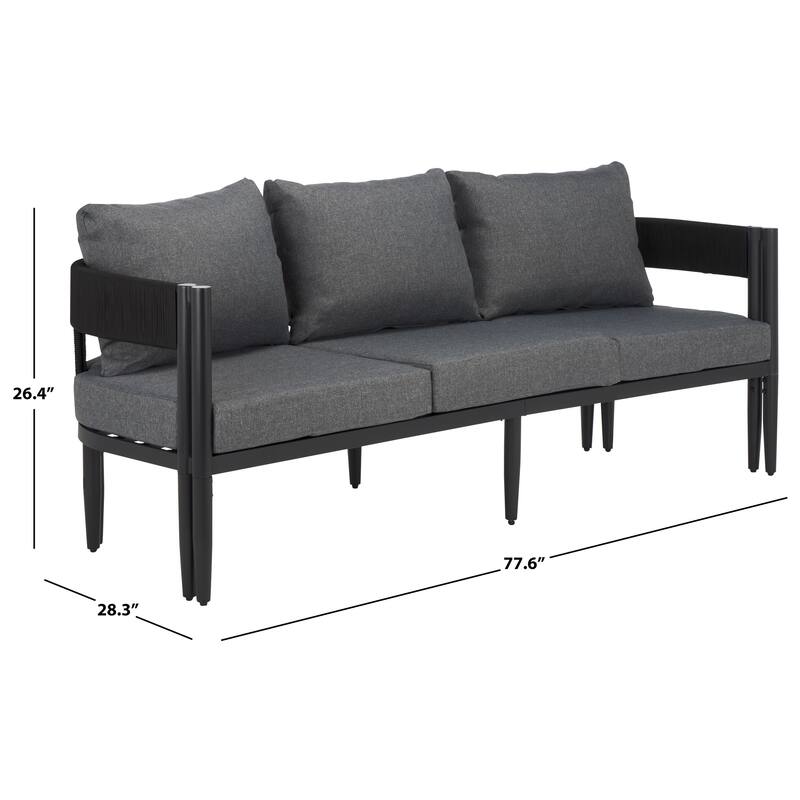 SAFAVIEH Outdoor Living Viola 3 Seater Sofa - 78"W x 28"D x 26"H
