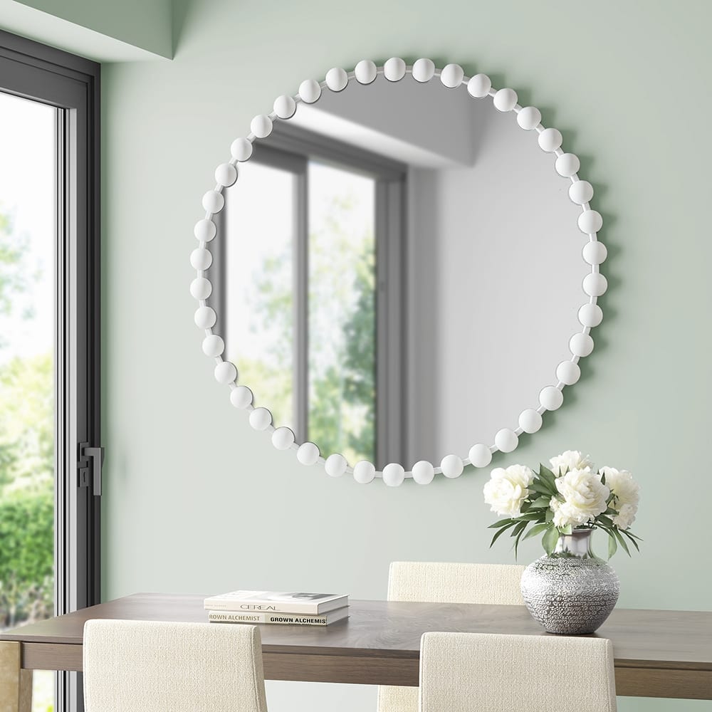 Madison Park Signature Marlowe Beaded Round Wall Mirror