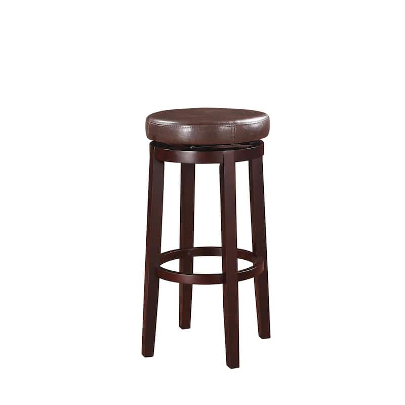 Bar Stools for Kitchen and Counter Height Seating with Backrest, Swivel Design and Brown Upholstered Finish