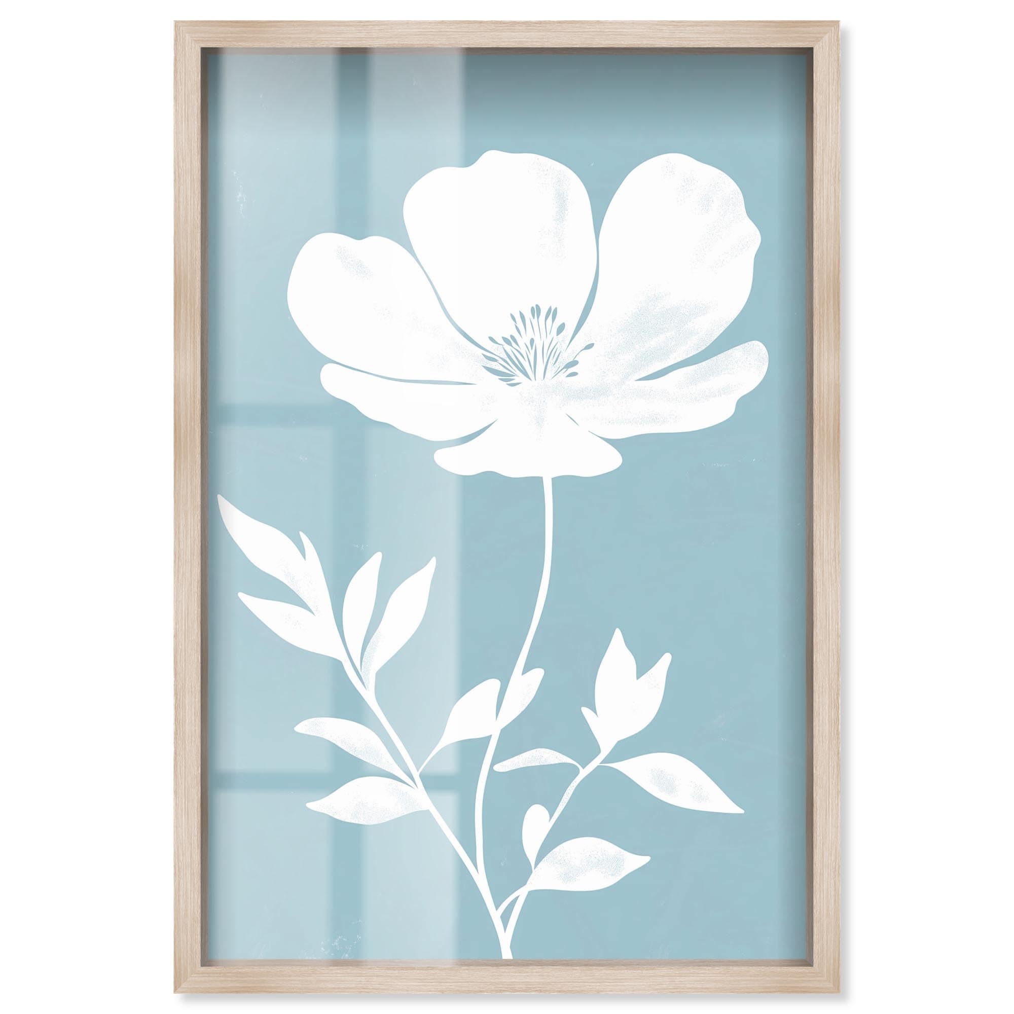 White Silhouette Floral Wall Decor Shadowbox Print by Art Remedy