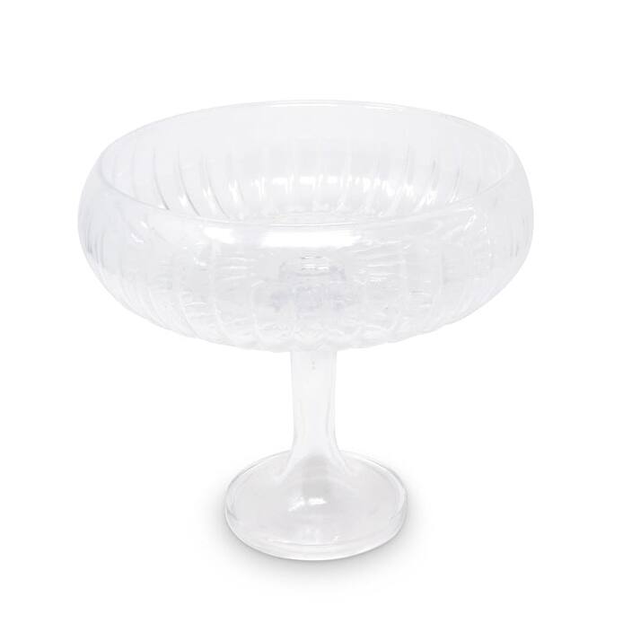 Tall Stemmed Salad Bowl, Liscio Ottico