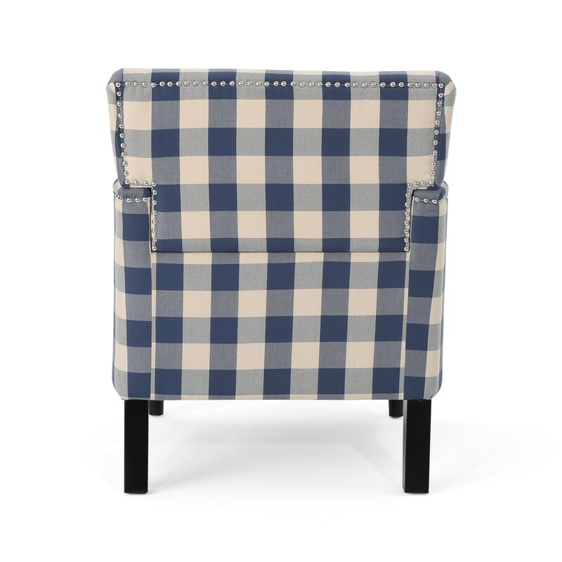 Blue 28.75" Club Chair with Nailheads