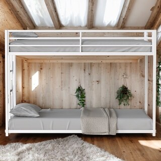 Twin over Twin Bunk Bed With Exchangeable Ladder