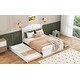 preview thumbnail 18 of 26, Queen Size Platform Bed with Twin Size Trundle and 2-Drawers for Bedroom, No Box Spring Required, Easy Assembly, Antique Grey