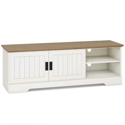 Costway Farmhouse TV Stand for TVs up to 65" with Sliding Doors - See Details