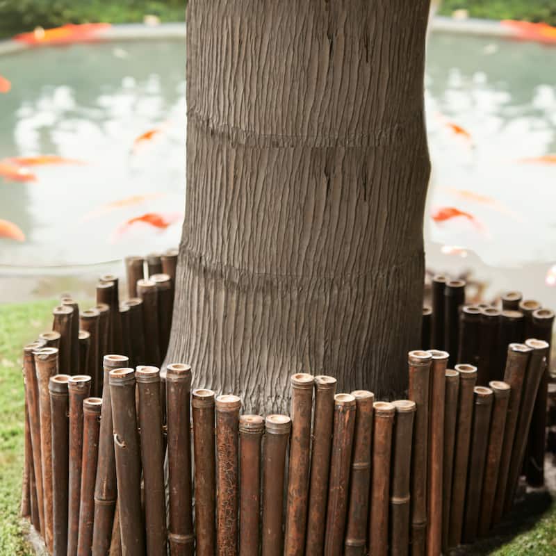 Backyard X-Scapes Caramel Brown Bamboo Garden Border Edging for Landscaping Flexible Decorative Border