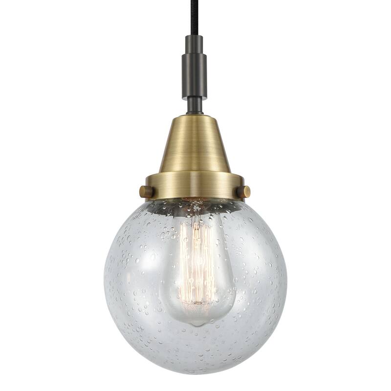 Innovations Lighting 447-1P-G204-6 Beacon 6" Wide Mini Pendant with - Black Antique Brass